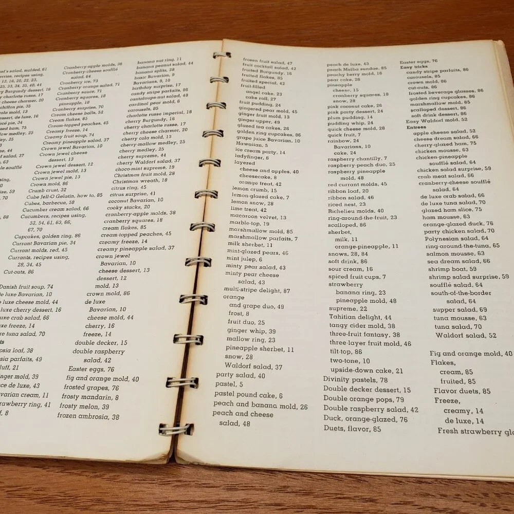 1963 Joys of Jell-O Cookbook Spiral Bound 1st Printing Vintage MCM Color Recipes
